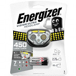 Latarka czo�owa Energizer Vision Ultra HD: 450 lumen�w, zasilanie 3 x AAA, kolory diod: bia�a, czerwona, zielona (wersja 2020)