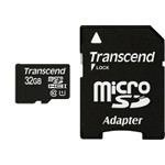 Karta microSDHC 32 GB klasa 10 z adapterem SD do GoPro (TRANSCEND)
