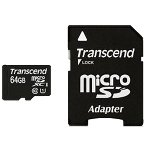 Karta microSDXC 64 GB klasa 10 z adapterem SD do GoPro (TRANSCEND)