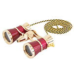 Lornetka teatralna Levenhuk Broadway 3x25 z o�wietleniem LED i �a�cuszkiem (325F, czerwono-z�ota; SKU: 17782)