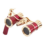 Lornetka teatralna Levenhuk Broadway 3x25 z o�wietleniem LED i r�czk� (325N, czerwono-z�ota, lorgnon; SKU: 28820)