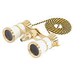 Lornetka teatralna Levenhuk Broadway 3x25 z o�wietleniem LED i �a�cuszkiem (325F, bia�o-z�ota; SKU: 28817)