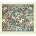 P�kule p�noczne nieba i Ziemi  - reprodukcja mapy Hondiusa z 1661 roku (50 x 44,5 cm)