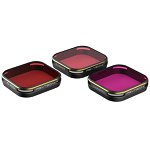 PGY zestaw 3 filtr�w do Gopro Hero 7 / 6 / 5 Black do nurkowania (Magenta / Snorkel / Red)