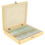 Zestaw 100 preparat�w biologicznych drewnianej walizce (preparaty biologiczne, #44412)