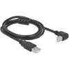 Zestaw 2 kabli USB 2.0 Typ-A m�ski - USB 2.0 Typ-B m�ski k�towy 1 m czarny (PegasusAstro, SKU: USB2B-1M)