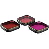 PGY zestaw 3 filtr�w do Gopro Hero 7 / 6 / 5 Black do nurkowania (Magenta / Snorkel / Red)